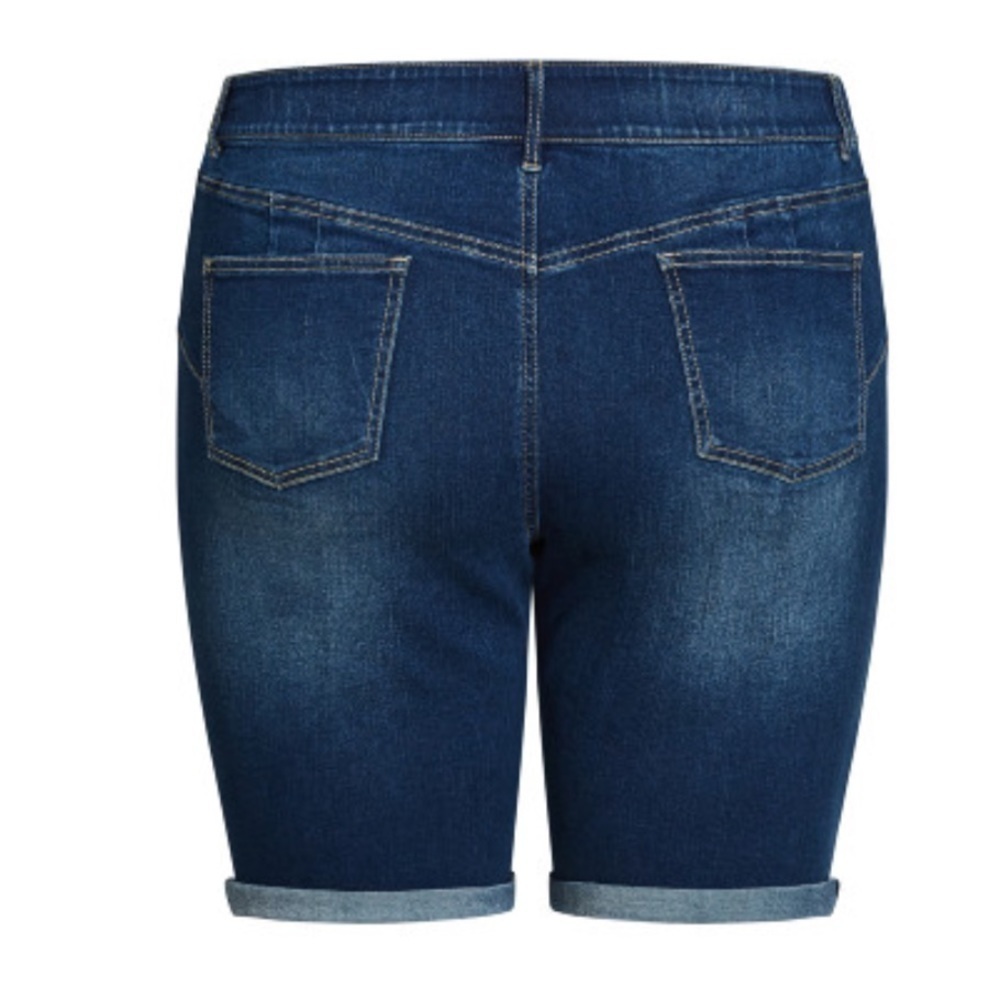 AVENUE 20W Denim Bermuda Short Mid Wash W97.10 - Picture 6 of 8